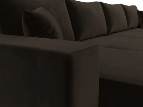 Диван П-образный Льюес (Коричневый/Микровельвет) Лига Диванов арт.122418