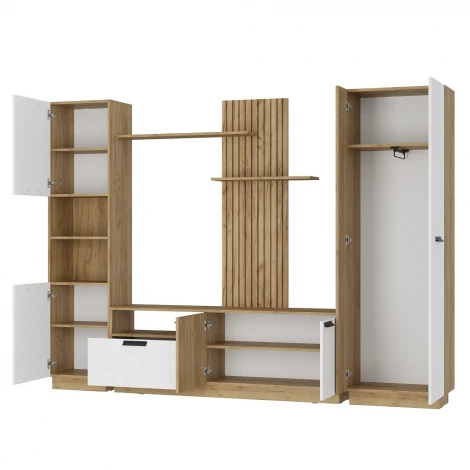 Гостиная БТС Мишель тип 2 ГС-01, Крафт/белый