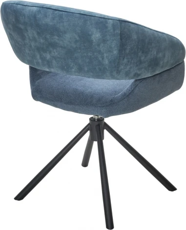 Стул EMBER 360 град. поворот. 7525-56 Синий, велюр/ ENJOY-315 Синий, ткань/ Черный, ®DISAUR