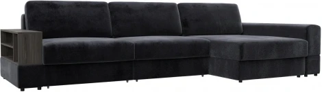 Диван угловой с полкой Лига-055 НПБ Лонг угол универсальный Лига Диванов (Велюр) арт.129107