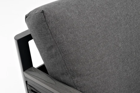 "Сан Ремо" диван 2-местный плетеный из роупа, каркас алюминий темно-серый, роуп серый, ткань серая 4SIS арт.УТ-00006725