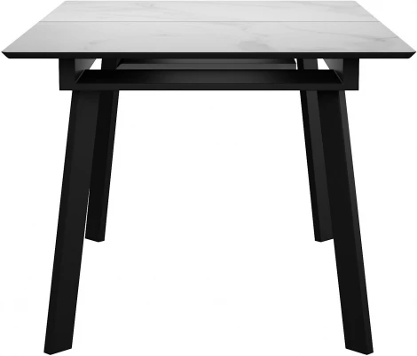 Стол DikLine SFH125 стекло Оптивайт Белый мрамор/подстолье черное 00-00069446