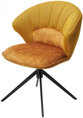 Стул ASTRA 360 град. поворот Желтый Sonic 68 ткань / 7525-132 велюр / черный каркас, ®DISAUR (арт.621M05766)