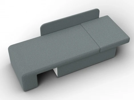 Кушетка Лига-097 (ДВП,ДСП,ЛДСП,Брус/Пластик/Рогожка/Серый) Лига Диванов 132572