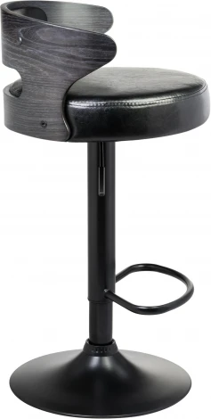 Стул барный DOBRIN FRED BLACK (чёрное дерево, чёрный) 1018_BlackBase-LMZ BLACK, цвет сиденья черный, каркаса черное основания черный