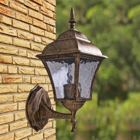 Настенный фонарь уличный Reluce 08243-0.2-001W BKG (220V, фонарь, IP44)