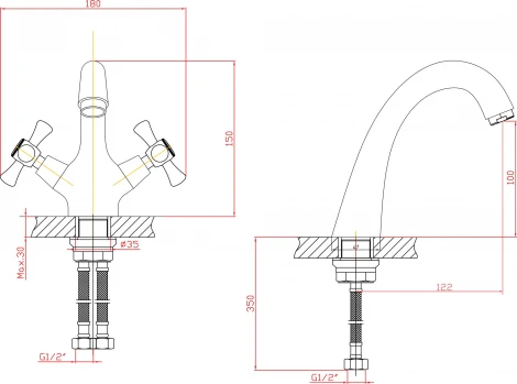 Смеситель 1 Orange Classic Pro M72-021cr для раковины
