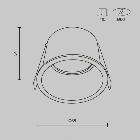 Встраиваемый светильник Reif GU10 1x50Вт Maytoni Technical DL049-01W (220V, круглые)