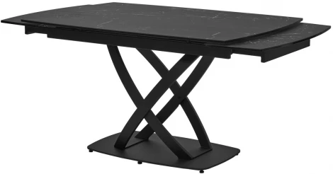 Стол FOGGIA 140 KL-116 Черный мрамор матовый, итальянская керамика/ черный каркас М-City