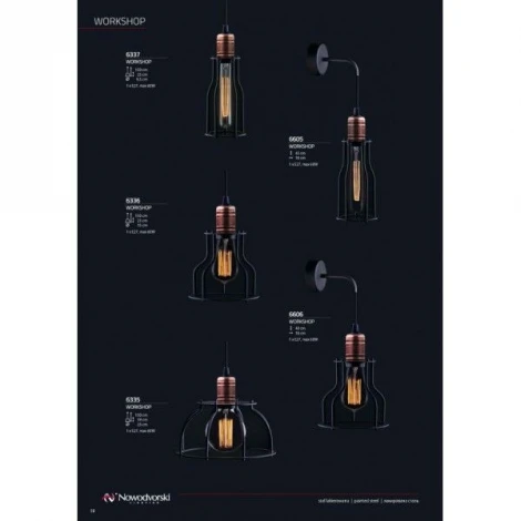 Подвесной светильник Nowodvorski Workshop 6337 (220V, на проводе, круглые)
