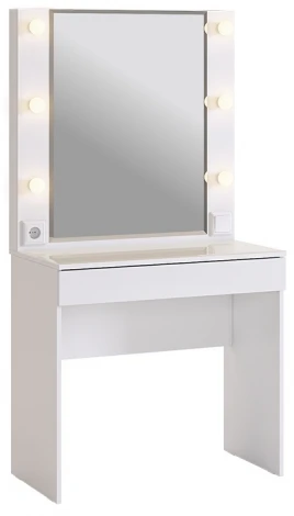 Гламур Трюмо, цвет белый/белый глянец Mebelson (арт.MDG-009.1743)