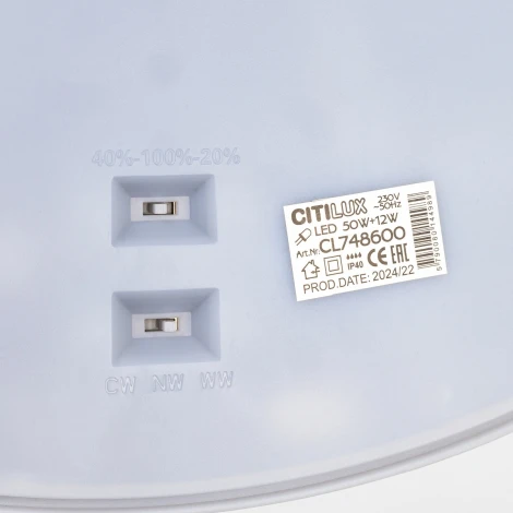 Настенно-потолочный светильник круглый светодиодный с подсветкой Citilux Norma CL748600 (220V, круглые, IP40)