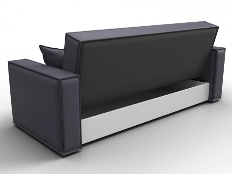 Диван-книжка Куба (ДСП,ЛДСП/Пластик/Экокожа/Серый) Лига Диванов 127453