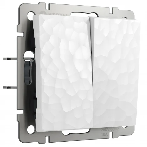 Выключатель двухклавишный (hammer белый) Werkel W1220001 (a052031)