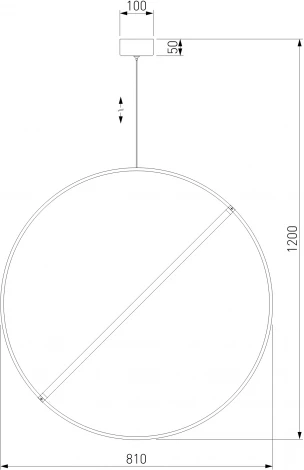 Подвесной светильник Eurosvet Element 90283/1 хром (LED, 220V, пульт управления, на проводе, кольцо)