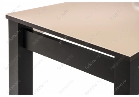 Стеклянный стол Woodville Раймунд бежевый / венге 462103