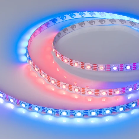 Светодиодная лента SPI-B60-10mm 12V RGB-PX1-RAM (9.3 W/m, IP20, 5060, 5m) (Arlight, бегущий огонь) 033437 SPI открытая