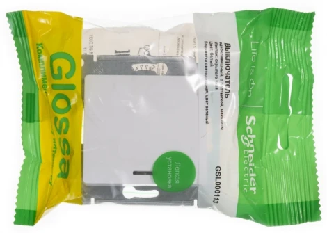 Выключатель встраиваемый одноклавишный с подсветкой (белый) Systeme Electric GSL000113