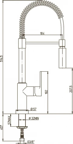 Смеситель Paini Le Mans 90CR557LLPE2SKM для кухонной мойки
