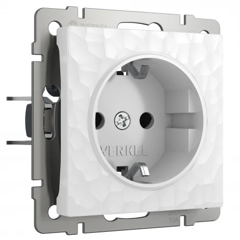 Розетка с заземлением (hammer белый) Werkel W1271001 (a052018)