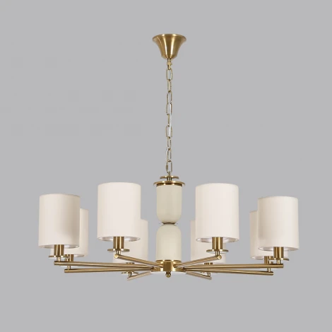 Подвесная люстра Lumion Eclate 8412/8 латунь/белый, металл/текстиль Е14 8*40W 220V