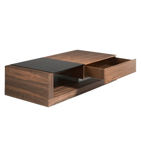 Журнальный столик из ореха с черным стеклом MH1317A /2061 Angel Cerda 098825