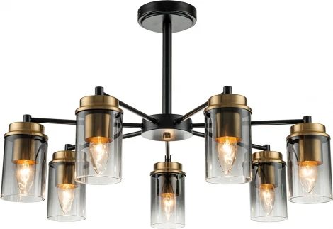 Потолочная люстра на штанге Escada Dinasty 2118/7P E14*40W Black/Brass (220V)