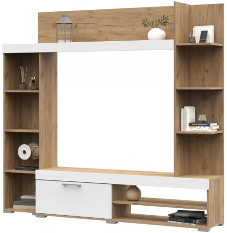 Готовая гостиная Woodville Касэль софт вайт / дуб крафт золото 547796