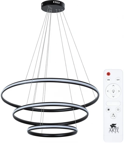 Подвесной светильник ярусный Arte Lamp Meridiana A2198SP-3BK (LED, 220V, пульт управления, на тросе)
