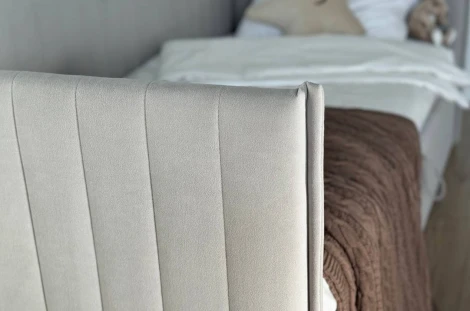 Кровать с подъемным механизмом Твикс (Софа) 90х200 см Mebelson (ДСП,Велюр/Серый) арт.170618,2173