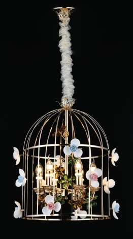 Подвесная люстра Alfa Light F2924-13 (220V, на цепи, свеча, цветы)