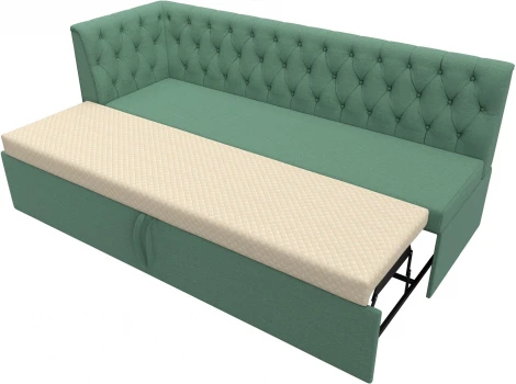 Диван кухонный Маркиз с углом слева (Зеленый/Рогожка) Лига Диванов арт.123179L