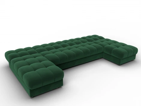 Диван П-образный Лига-116 НПБ (ДСП,ЛДСП,Велюр/Зеленый) Лига Диванов 137328