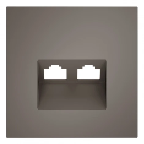 Накладка для розетки компьютерной двойной RJ45+RJ45 кат.6 (капучино) Voltum S70 VLS001414