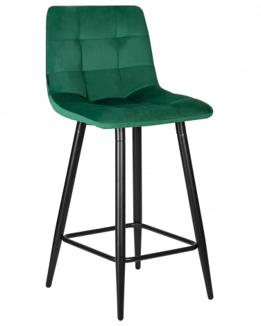 Набор 2 шт стул полубарный DOBRIN OLIVIA (черные матовые ножки, зелёный велюр (108-64))