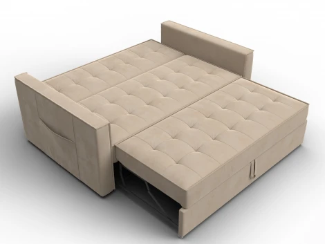 Диван прямой Лига-104 (140) (ЛДСП,Брус,Фанера,Велюр/Бежевый) Лига Диванов 134868