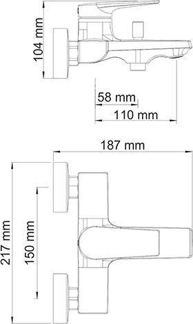 Смеситель Wasserkraft Lopau 3201 для ванны с душем