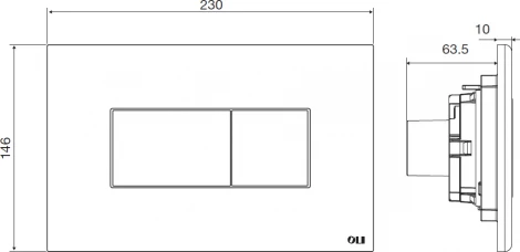 Кнопка смыва OLI Karisma 641019 хром, кнопка черная
