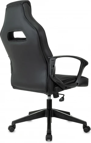 Кресло игровое Zombie 500 черный/белый ткань/эко.кожа крестов. пластик