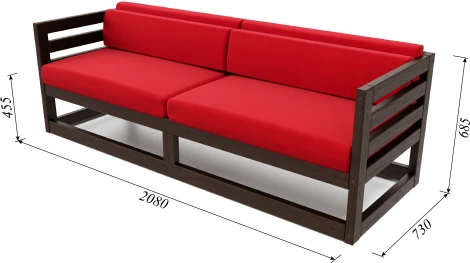 Диван Arsko Магнус Б венге велюр красный