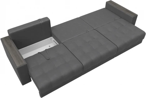 Диван прямой с декором Лига-049 НПБ Лонг Лига Диванов (Замша) арт.128445