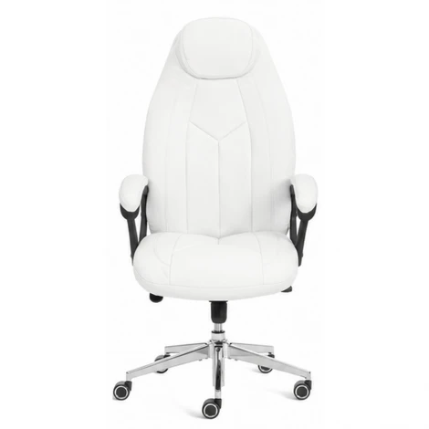 Кресло Босс Люкс/Boss Lux (26) хром Экокожа LUX Classic 18-01, белый Tetchair 25931