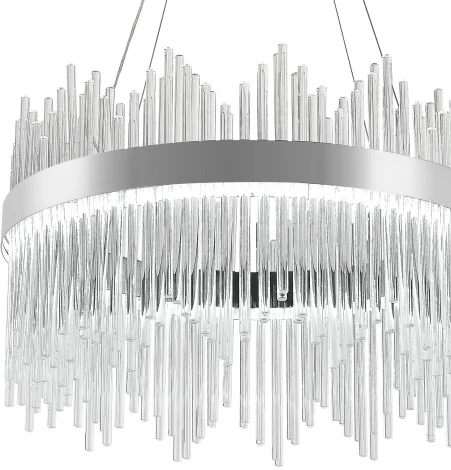 Подвесная люстра с таймером Natali Kovaltseva Smart Нимбы LED LAMPS 81261 (220V, хрусталь, пульт управления, управление смартфоном, на тросе, кольцо)