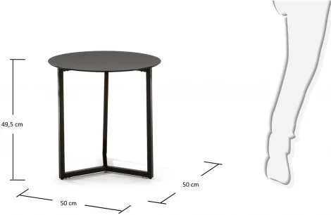 Журнальный стол La Forma (ex Julia Grup) Raeam (Черный/ Сталь,Стекло,Металл)