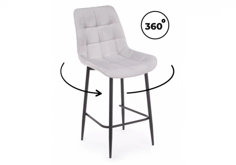 Барный стул Челси 360 светло-серый (zd 960) / черный np 632545