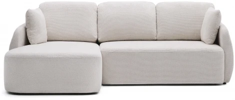 Laira 3-местный диван-кровать из шенилла с шезлонгом слева цвет экрю 246 см La Forma (ex Julia Grup) арт.251372