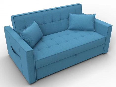 Диван прямой Лига-104 (140) (ЛДСП,Брус,Фанера,Рогожка/Голубой) Лига Диванов 134861