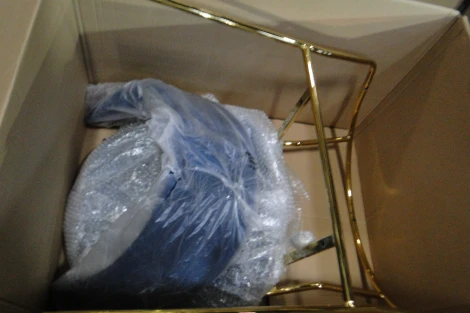 Стул Bradexhome Turin синий с золотыми ножками FR 0557Y