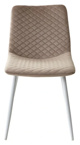 Обеденный стул M-City TINTIN BLUVEL-40 BEIGE / белый каркас