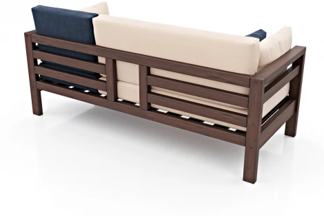 Диван Arsko прямой Домино Б орех велюр молочный/синий